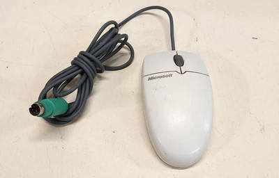 Vintage Microsoft Wheel 3.0 PS/2 X05-95266 83351-576 Mechanical Ball Wired Mouse - Image 1 of 3