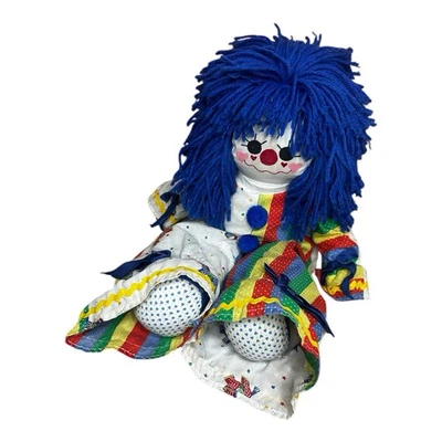 Vintage Clown Doll Blue Hair And Cute Clown Outfit 20 Inches Long — 第 1/3 张图片