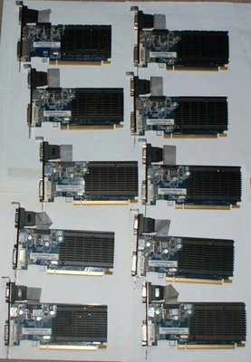 Joblot of 10 Sapphire HD5450 1GB GDDR3 PCIE DVI/VGA/HDMI Silent Graphics Card - Image 1 of 4
