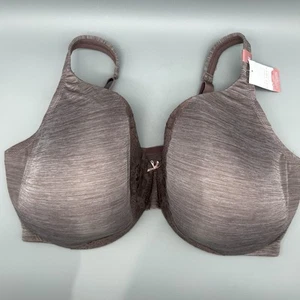 Cacique Womens FULL COVERAGE BRA 50F Purple Lace Romantic Lightly Lined WIRE NWT - Picture 1 of 12