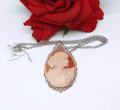 Collar de plata esterlina Michael Valitutti camafeo gemas en moda rescate de gatos Foto 1 de 2