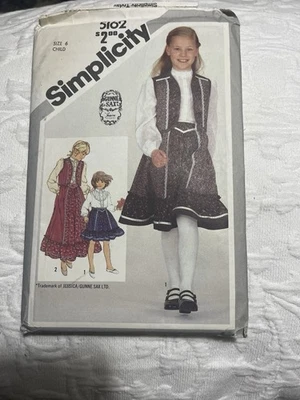 GUNNE SAX by JESSICA Vtg Simplicity Girls Skirt/Blouse/Vest #5162-Child sz 6 UC - Image 1 of 4