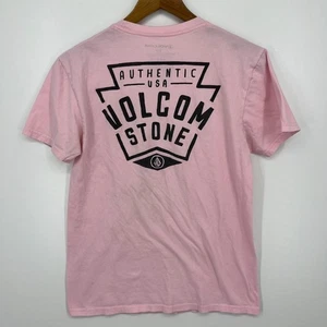 Volcom T-Shirt Men's Size S Pink Stone Logo Short Sleeve Crew Neck - Picture 1 of 10