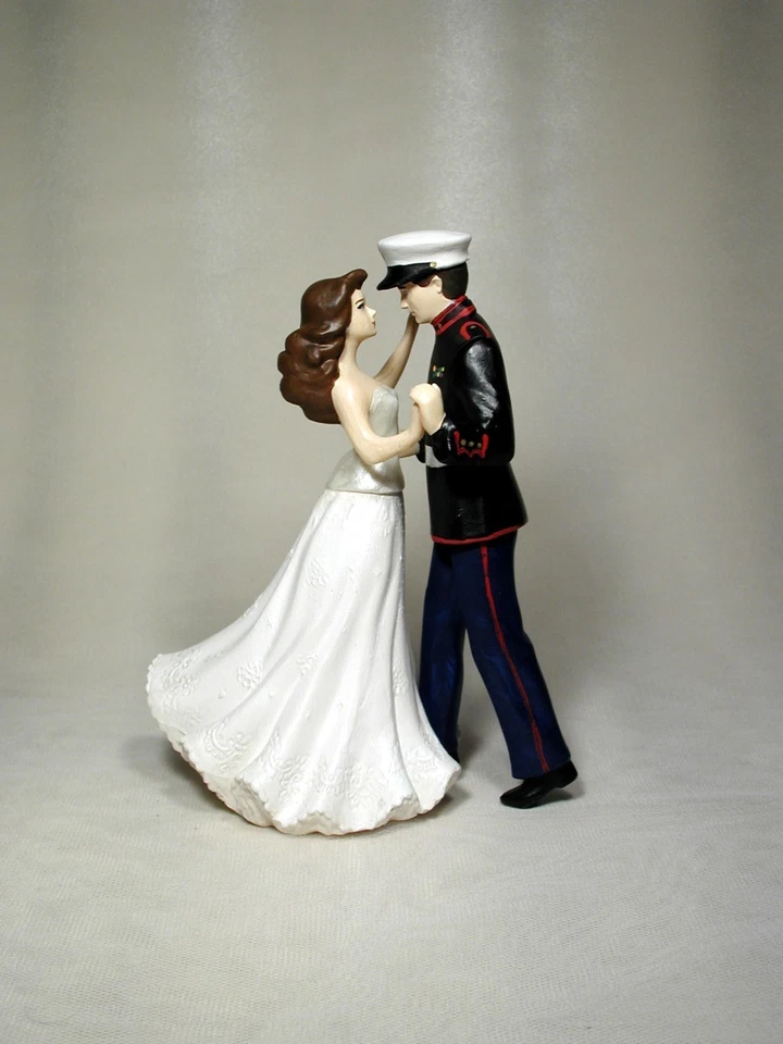 Interracial Caucásico BALD Novio Afroamericano Marrón Novia 6" Boda FD15  Foto 1 de 1