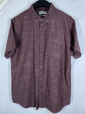 Camisa Billabong Para Hombre Mediana Roja Elastizada Cambray Manga Corta Bolsillo con Botones Foto 1 de 4