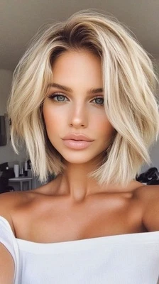 Ombre Cálido Cremoso Rubio Bob Wave Pelucas Encaje Frontal 100% Pelucas de Cabello Humano 8 pulgadas Foto 1 de 4