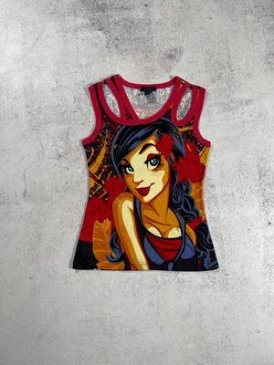 Camiseta sin mangas Custo Barcelona vintage años 00 para mujer Y2k estampado gráfico rara Foto 1 de 4