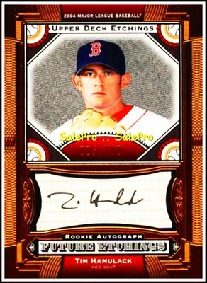 UD ETCHINGS 2004 TIM HAMULACK MLB RC RED SOX ROOKIE AUTHENTIC AUTOGRAPH /700 - Image 1 of 2