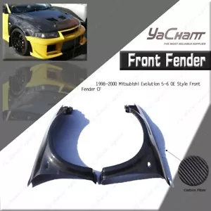 Kit flare parafango anteriore stile carbonio oe per 98-00 Mitsubishi Evolution 5-6 V VI - Foto 1 di 16