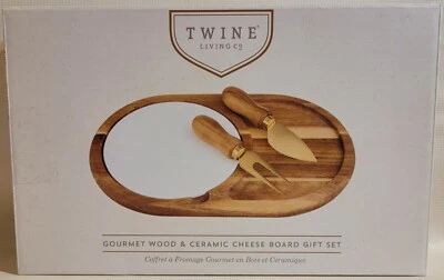 Juego de regalo de tabla de queso de madera y cerámica Twine Living tabla de queso gourmet Foto 1 de 4