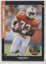 1993 Bumble Bee Miami Hurricanes Donnell Bennett #33