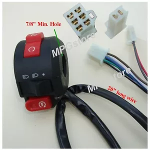 Start Light Kill Left Handlebar Switch 50cc-250cc ATV Dirt Pit Bike Go Kart Quad - Foto 1 di 4