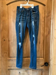 Nine Planet Skinny Jeans Juniors sz 3 Medium Wash Distressed Stretch - Picture 1 of 7