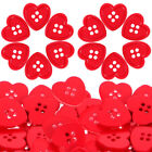  50 Pcs Red Plastic Color Spray Painted Buttons Child Decorative Cute Sewing