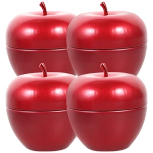 4 Pcs Metal Biscuits Tin Food Storage Jar Candy Container Lid Flour Canister - Picture 1 of 11
