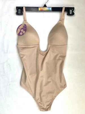 NWD SPANX Women's S Suit Your Fancy Plunge Low-Back Thong Bodysuit 10206R Beige - Image 1 of 4