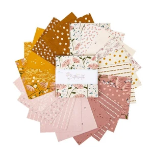 Charm Pack 5" Stacker 42pc Riley Blake "Blush 'n Butterscotch" by Simple Simon - Picture 1 of 2