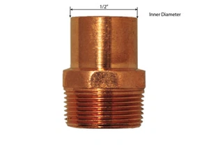 Libra Versorgung 1/2 Zoll, 1/2 Zoll Kupfer Stecker Fitting Adapter FTG x MIP, 10 Stück - Bild 1 von 1