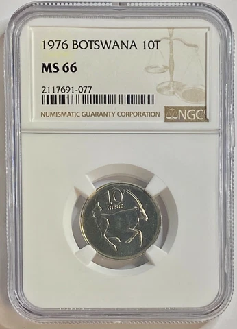 1976 BOTSWANA 10 THEBE NGC MS 66 FINEST KNOWN WORLDWIDE Cover