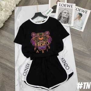 Women Pajama Short Sleeve Sport Short Set Embroidered - Picture 1 of 1