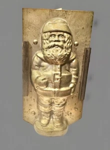 Antike Schokoladenform Weihnachtsmann massiv Silber & Nickel RAR 7" gestempelt 44 B-M - Bild 1 von 9