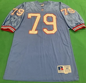 Authentic #79 RAY CHILDRESS HOUSTON OILERS Russell On Field Jersey Size 44 - Picture 1 of 8