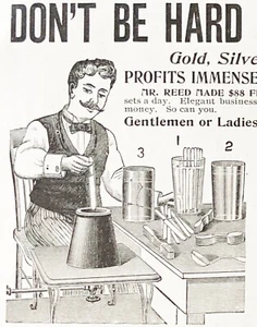 Don't Be Hard Up! Anuncio impreso galvanizado BD.GRAY CHAPADO EN METAL FUNCIONA De colección 1898 - Imagen 1 de 2