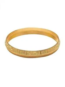 Designer Stylish Self Design Amritsari Gold Colour Sikh Kada for Men - Picture 1 of 3