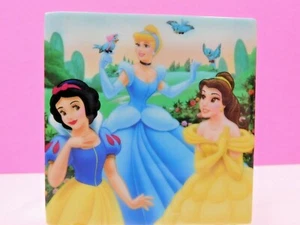 Disney Princess Night Light Ceramic Square Snow White Belle Cinderella Plug-In - Picture 1 of 9