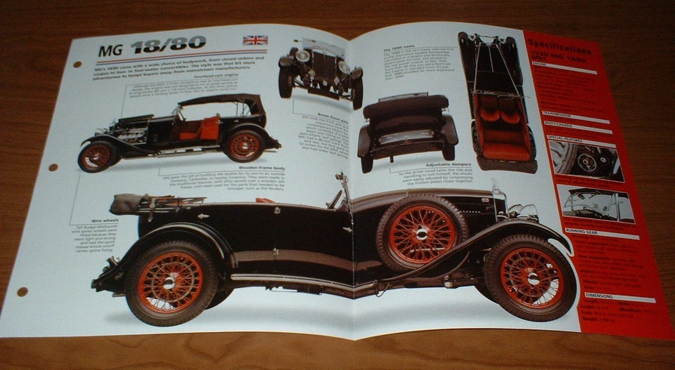 1930 MG 18/80 MKI ORIGINAL IMP FOLLETO ESPECIFICACIONES INFORMACIÓN 30 28 29 31 MK I 1★★ Foto 1 de 1