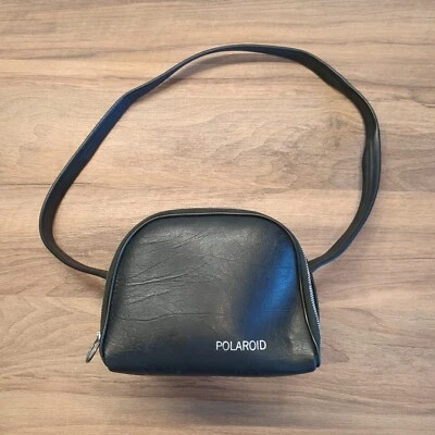 Vintage Faux Leather Bag Black Vinyl Polaroid Camera Carrying Case Shoulder Bag - Image 1 of 4