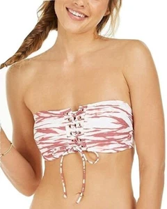 HULA HONEY Juniors Wild Waters Lace Front Bandeau Bikini Top X-Large Swimwear - Picture 1 of 4