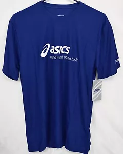 Herren ASICS ""Sound Mind,Sound Body"" blau Polyester Sport T-Shirt - NEU - klein - Bild 1 von 2