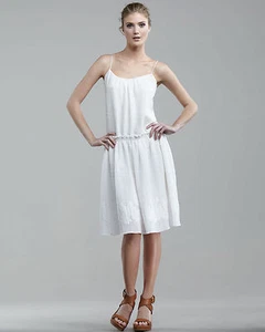 New TIBI NY Ivory White Tissue Silk Blend Chic Floral Embroidered Dress Size 4 - Picture 1 of 12