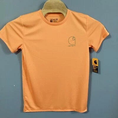Carhartt Boys' Force Sun Defender T-Shirt, Youth Large (14/16), Tangerine NWT - Image 1 of 4