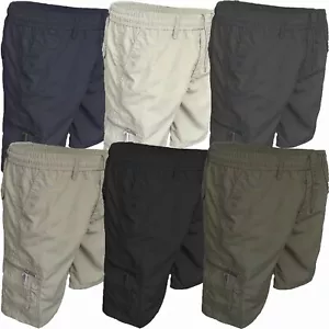 Mens Cargo Shorts King Size Elasticated Summer Combat Pocket Drawstring 3XL-6XL - Picture 1 of 6