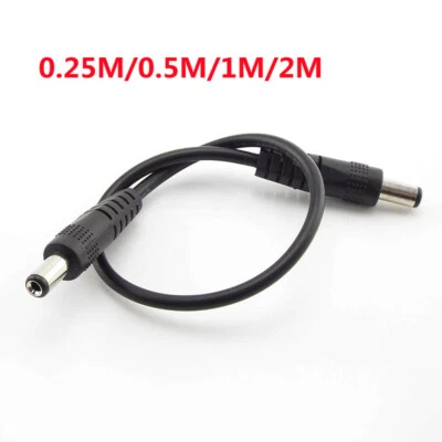 DC Power Extension Cable CCTV Adapter Male To Male Plug Connector 5.5mm x 2.1mm - Image 1 of 4