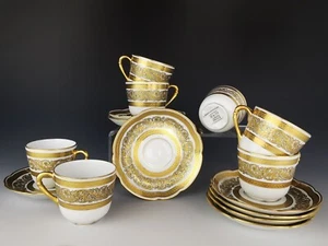 Limoges Bernardaud Vendôme incrustation or - Service à Café 7 Tasses - Picture 1 of 7