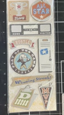 Palabras deportivas adhesivas de aglomerado K & Company nuevo en paquete Foto 1 de 4