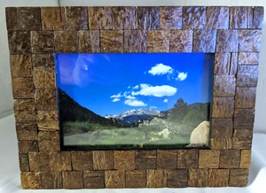 Pinnacle Wood Parquet Mosaic Style Picture Frame 4x6 - Picture 1 of 9