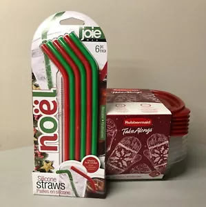 Rubbermaid Take Alongs (6pk) & Joie Silicone Straws (6pk) New - Picture 1 of 1