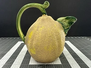 Vintage Lemon Shaped Lemonade Pitcher Studio Pottery Made In Italy Stamped READ - Bild 1 von 15