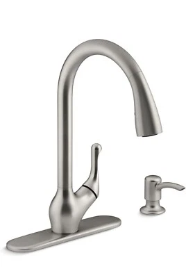 Kohler Barossa Stainless Single-Handle Pull-Down Sink Faucet - Image 1 of 3