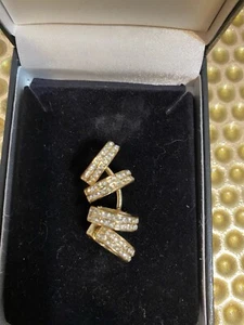 Vintage Crystal Ear Cuff Gold Tone - Picture 1 of 3