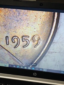 1959 p lincoln penny With Date Error - Picture 1 of 3