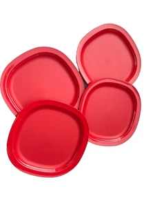Tupperware Square Microwave Reheatable Luncheon Plates 4pc Set 9.5" NEW - Picture 1 of 4