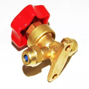 VÁLVULA DE MANO DE LATÓN DE REFRIGERACIÓN DE ALTA CALIDAD CON MANGO ROJO 3/8" LLAMARADA RF161 - Imagen 1 de 3