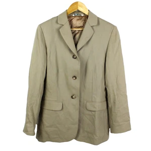 Laura Ashley 100% Pure Wool Beige Stone Blazer Jacket Designer UK 12 - Picture 1 of 10
