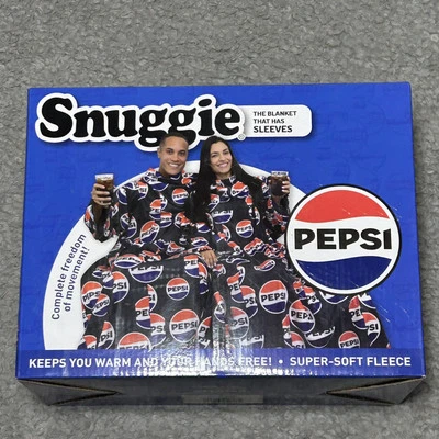 NEW Snuggie Pepsi Cola Soda 71 x 54" Super Soft Fleece Blanket That Has Sleeves - Image 1 of 4