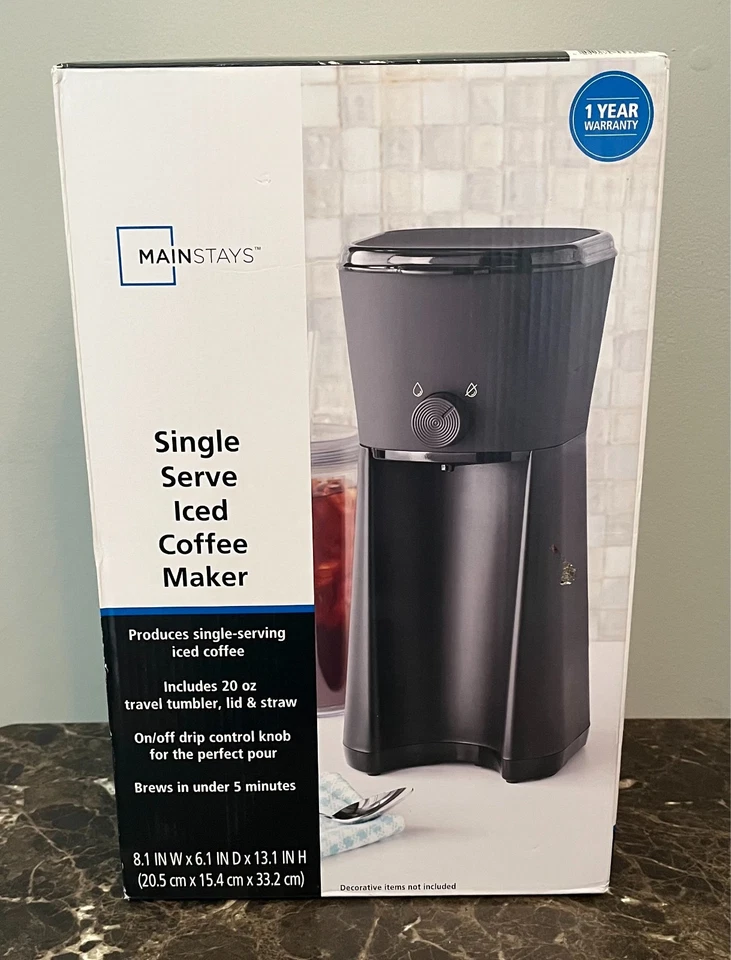 Mainstays MS54100125661 Single Serve Iced Coffee Maker w/ Tumbler, Lid, & Straw - Image 1 of 4